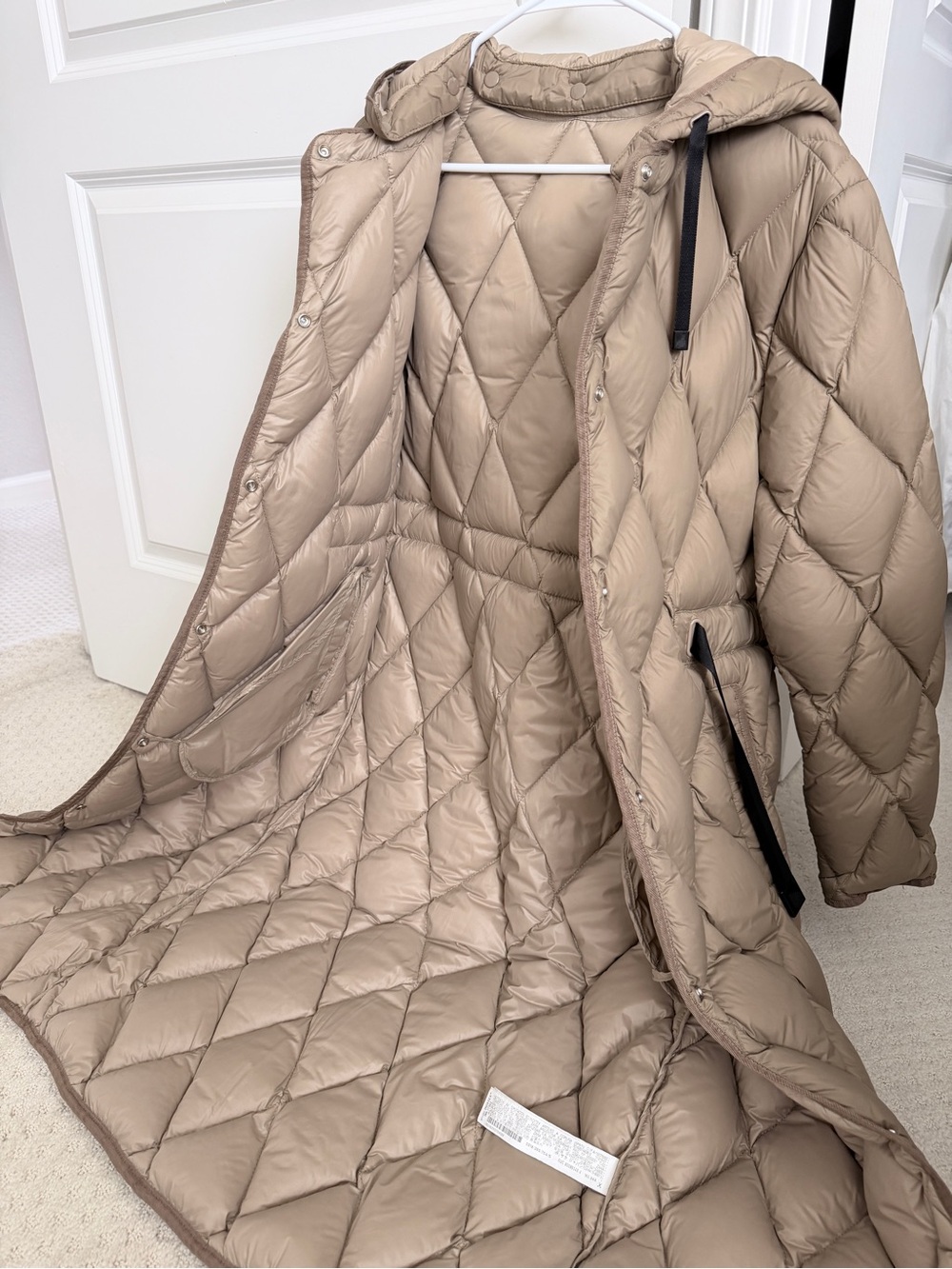 ZARA Quilted Long Puffer Coat Size Small - Picture 6 of 11